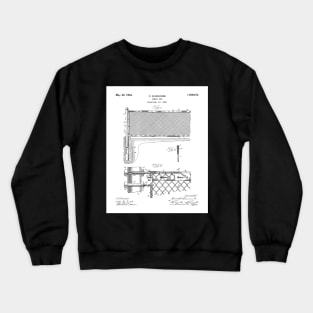 Tennis Net Patent - Tennis Lover Coach Instructor Art - White Crewneck Sweatshirt